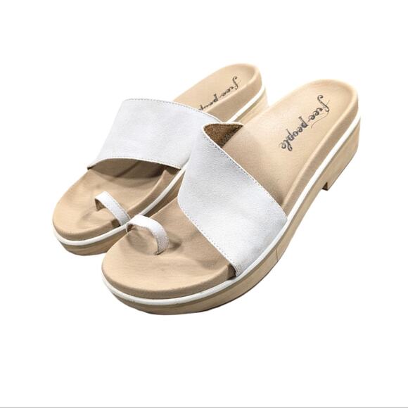 Free People Azure Footbed Platform Slides GUC $178 Size 41 US 10/10.5. S2793 - Picture 5 of 11